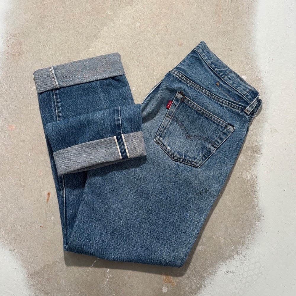 Vintage Levis 501 Redline Selvedge Jeans 80s 31x32 Blue Denim Made in USA